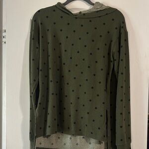 Jasmine & Ginger Olive Hoodie with Black Dots and sweat pant set